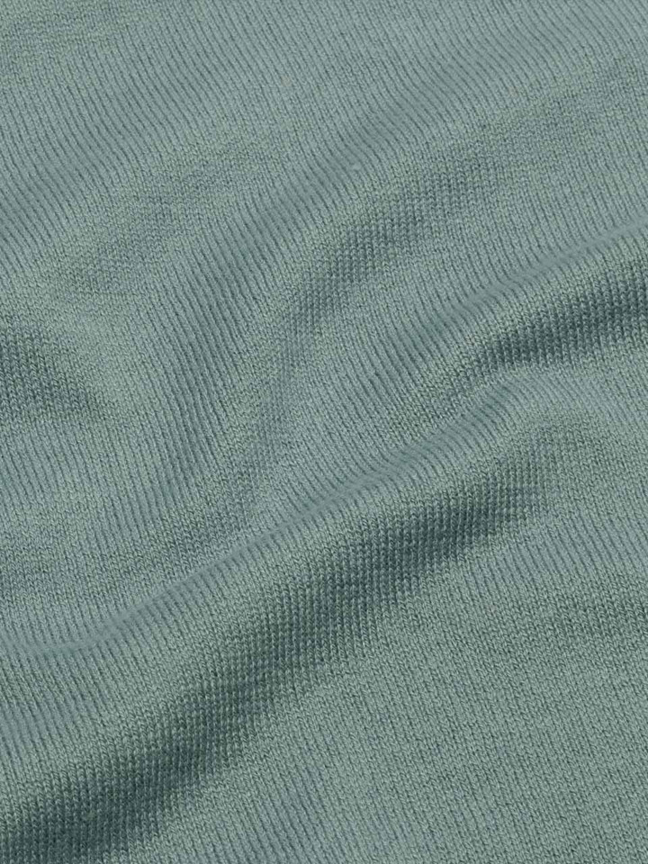 Men's Sage Fine Knit Polo Shirt Detail