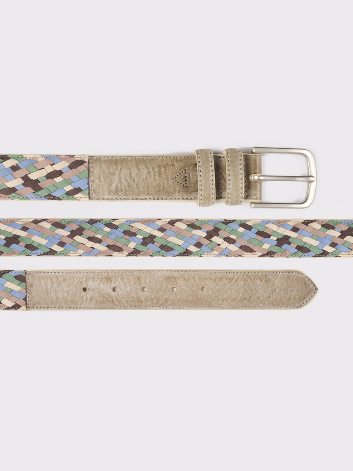 Multicolour Woven Nubuck Leather Belt