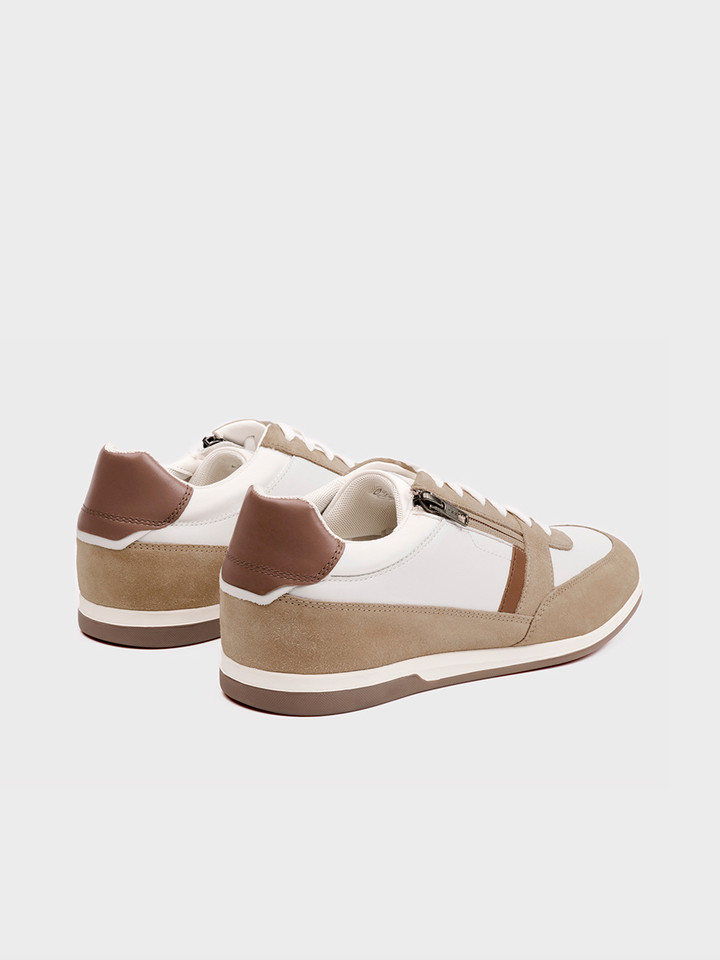 White Geox Renan Lace & Zip Trainers - Heels