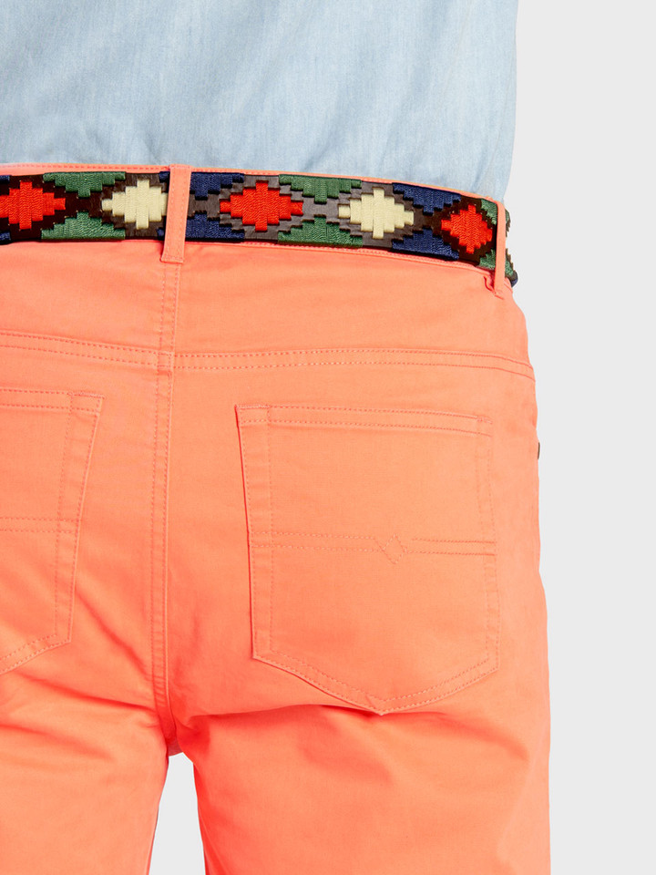 Sunset Orange Jeano Shorts Back Pockets