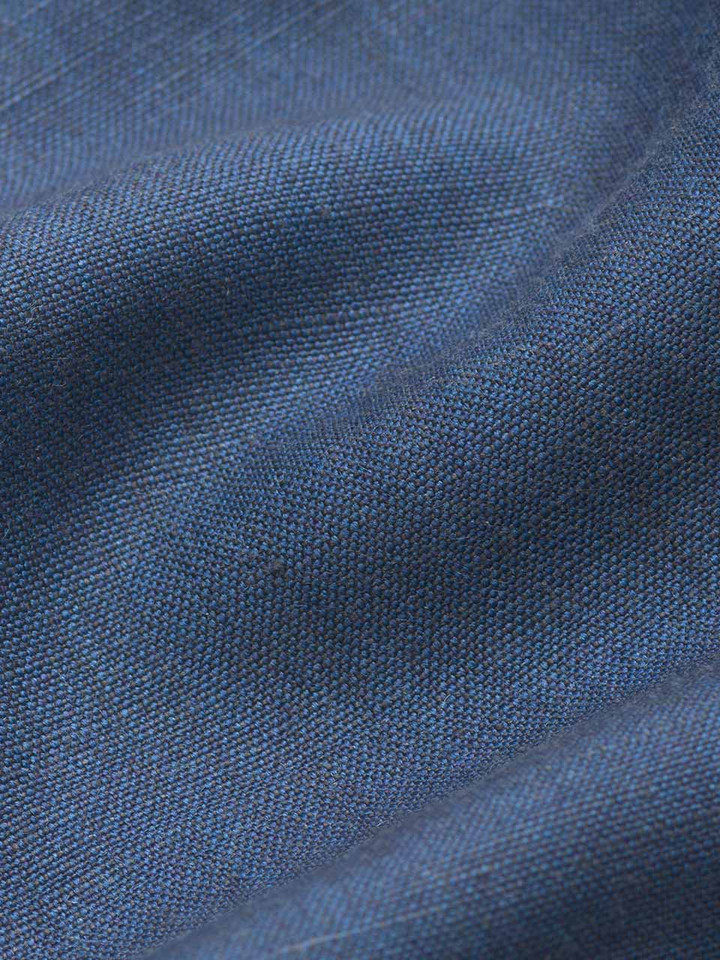 Linen and Wool Navy Blue Trouser Fabric