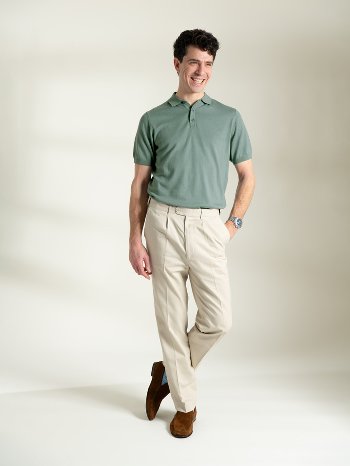 Complete the Look with Men's Stone Pleated Chinos