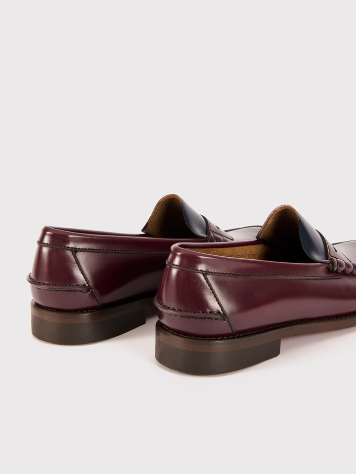 Oxblood Navy Penny Loafer Heels