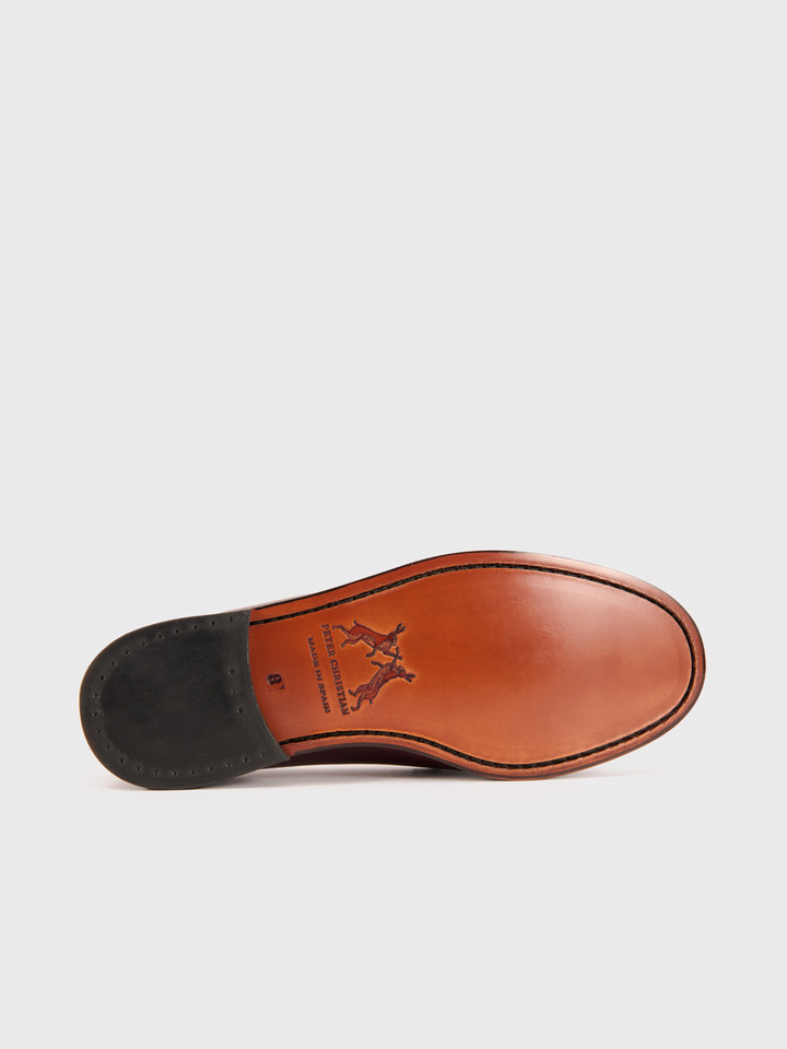 Oxblood Navy Penny Loafer Sole
