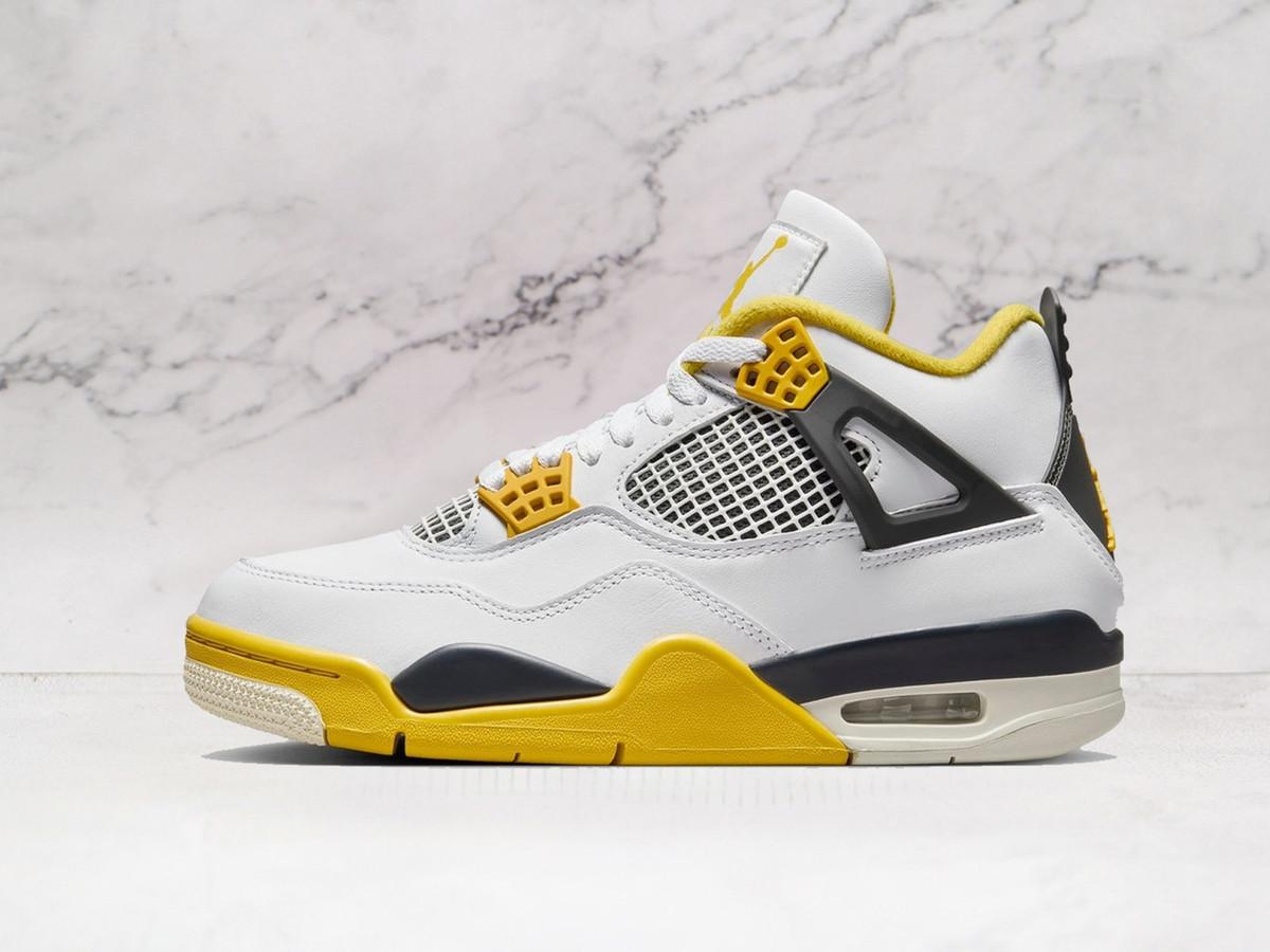 Jordan 4 Vivid Sulfur – Side Profile with Bold Accents