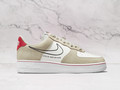 Nike Air Force 1 Low First Use Light Stone – White Leather Sneaker with Light Stone Suede and University Red Swoosh Nike Air Force 1 Low First Use Light Stone – White Leather Sneaker with Light Stone Suede and University Red Swoosh