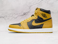 Air Jordan 1 High 'Pollen' – Black Tumbled Leather and Pollen Yellow Smooth Leather Upper Air Jordan 1 High 'Pollen' – Black Tumbled Leather and Pollen Yellow Smooth Leather Upper
