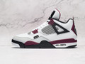 Air Jordan 4 Retro PSG – White Leather Upper with Bordeaux and Black Accents