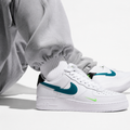 Air force 1 Lv8 Split swoosh white aquamarine