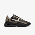 Nike Air Max 270 React 'Just Do It' – Black Mesh Upper with Light Bone and Khaki Overlays, Metallic Gold Accents, and 'Just Do It' Branding