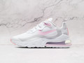 Nike Air Max 270 React 'White Pink Foam' – White Mesh Upper with Grey and Pink Leather Overlays, Nike React Foam Midsole, and Total Orange Branding Nike Air Max 270 React 'White Pink Foam' – White Mesh Upper with Grey and Pink Leather Overlays, Nike React Foam Midsole, and Total Orange Branding