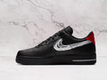 Nike Air Force 1 Low 'Brushstroke Black' – Black Leather with White Brushstroke-Style Swoosh and Gym Red Accents Nike Air Force 1 Low 'Brushstroke Black' – Black Leather with White Brushstroke-Style Swoosh and Gym Red Accents