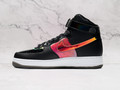 Black Nike Air Force 1 High medial view with gaming text and translucent sole