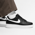 Air force 1 Black white Pebbled leather
