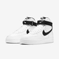 Air force 1 High White black Pebbled leather