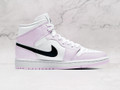 Air Jordan 1 Mid 'Barely Rose' – White Leather with Pink Suede Overlays and Black
