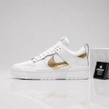 SB dunk Low Disrupt White metallic gold