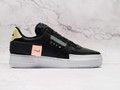 Nike Air Force 1 Type 'Black' – Black Leather Upper with Transparent Overlays, Exposed Stitching, and Adjustable Velcro Heel Strap Nike Air Force 1 Type 'Black' – Black Leather Upper with Transparent Overlays, Exposed Stitching, and Adjustable Velcro Heel Strap