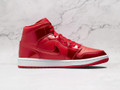 AJ1 Mid SE – Red Leather with White Midsole