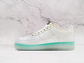 White Nike Air Force 1 Unlock Your Space medial view with sail eyestays