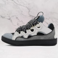 LANVIN  Gray Leather Curb Sneakers