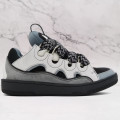LANVIN  Gray Leather Curb Sneakers