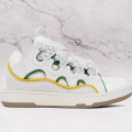 Lanvin Exclusive White & Green Curb Sneakers