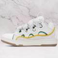 Lanvin Exclusive White & Green Curb Sneakers