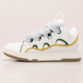 Lanvin Exclusive White & Green Curb Sneakers