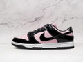 Nike Dunk Low Pink Foam Black with black Swoosh.