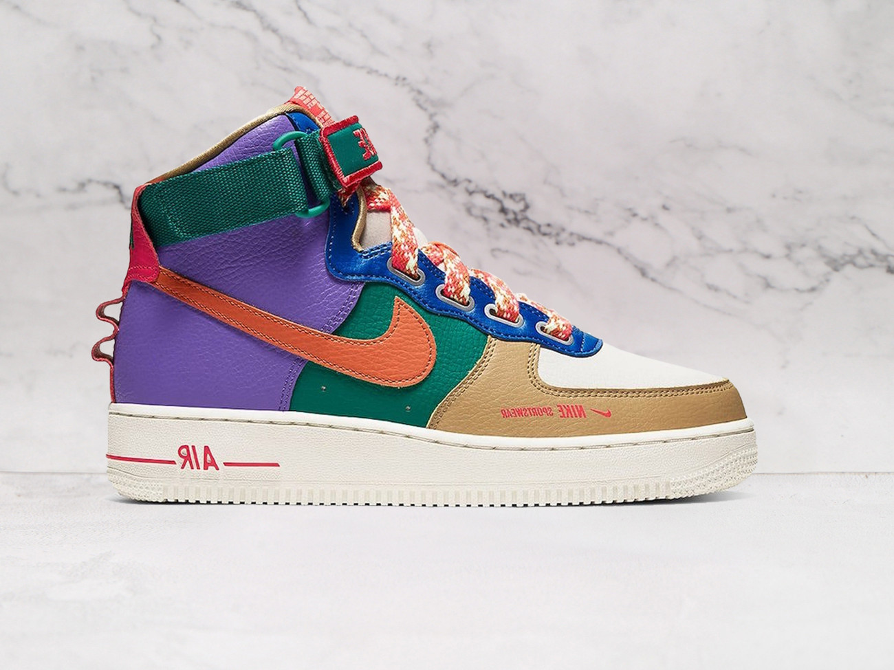 Nike Air Force 1 High Utility Force is Female with red accents