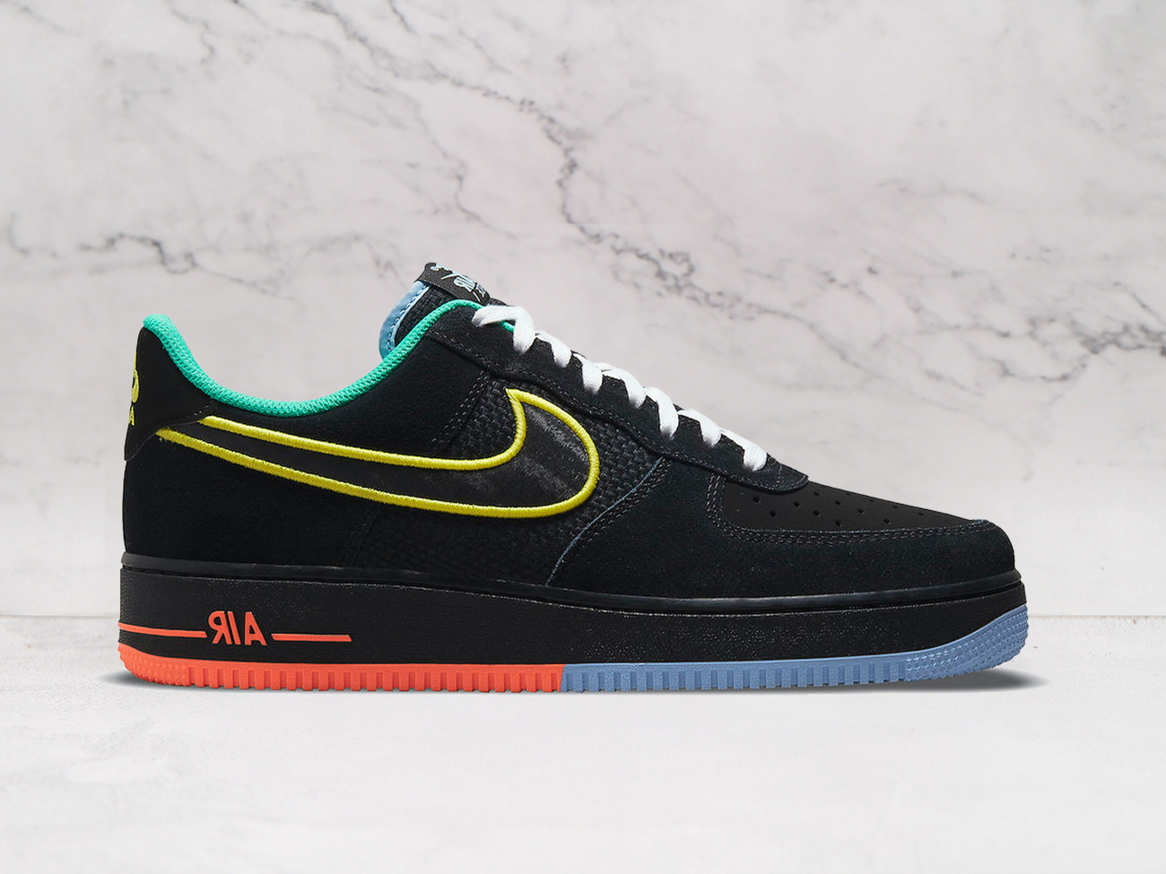 Nike Air Force 1 'Peace and Unity' – Black Leather Upper with Multicolor Accents and Unity Symbolism