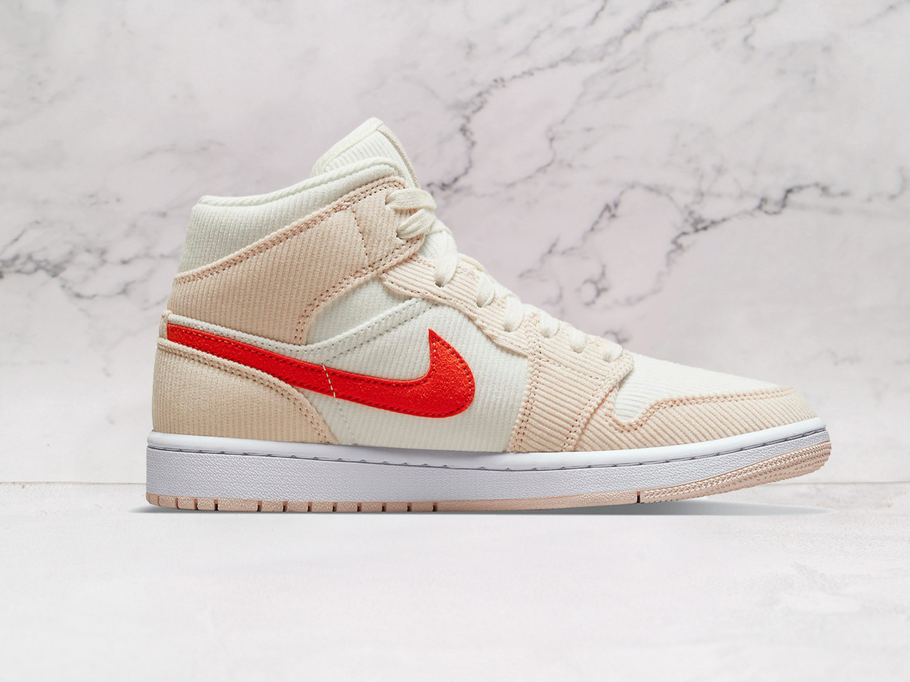 Air Jordan 1 Mid SE 'Corduroy Sail' – Textured Elegance
