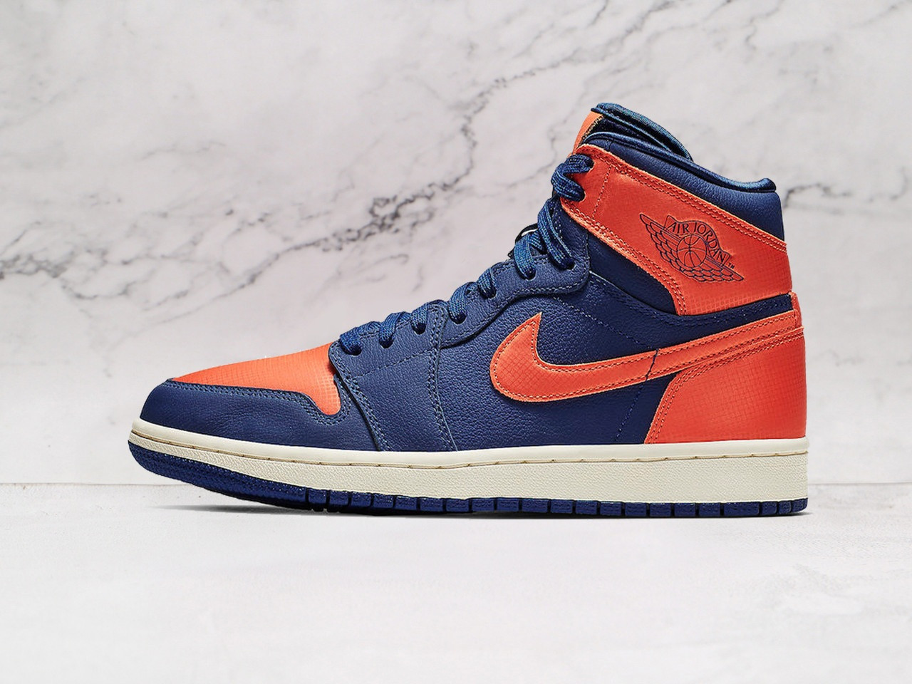 Air Jordan 1 Retro High Premium 'Blue Void' – Blue Void Leather Upper with Turf Orange Overlays