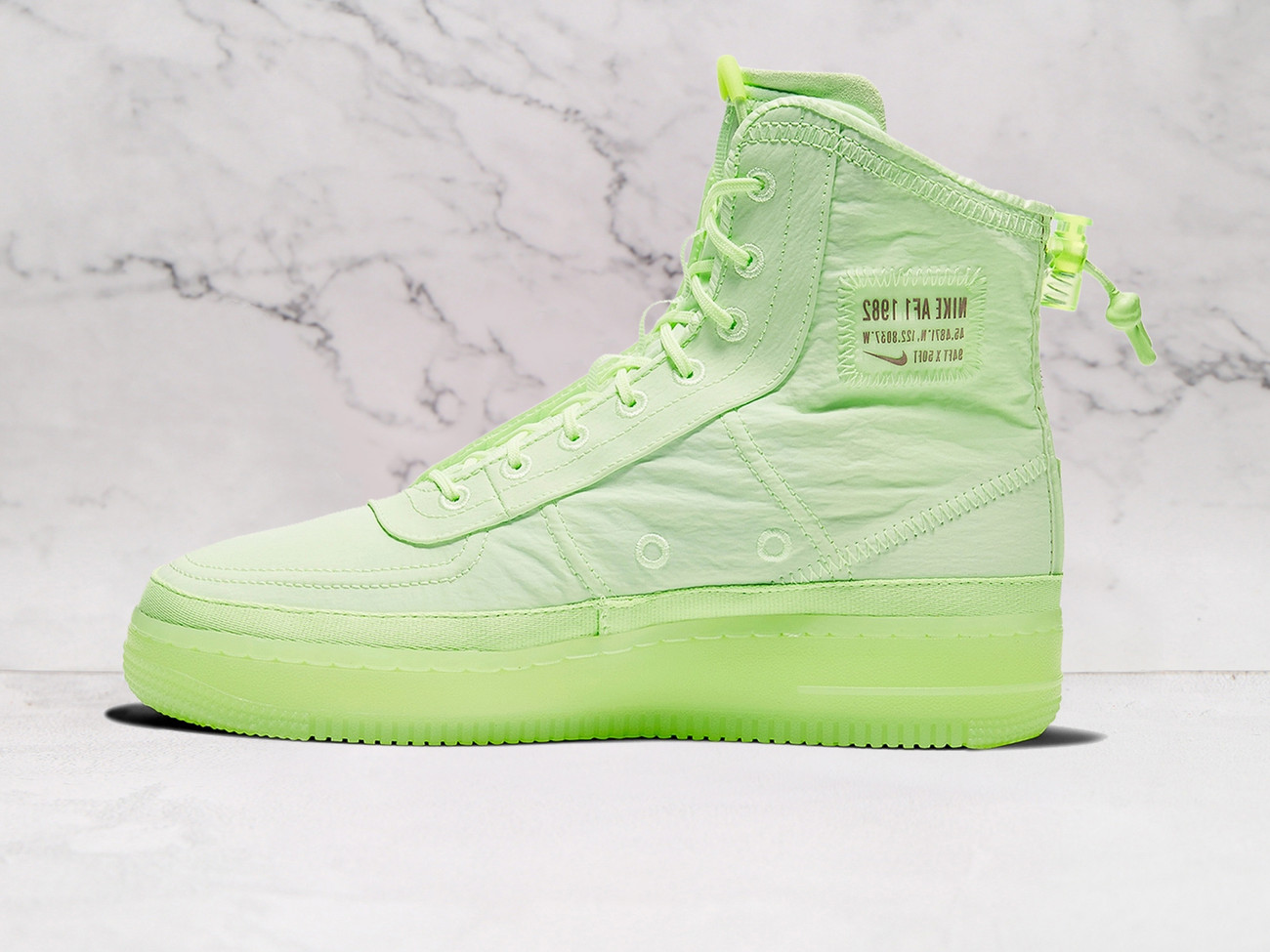 Nike Air Force 1 High Shell Volt (BQ6096-700)—high-top volt, rugged outsole