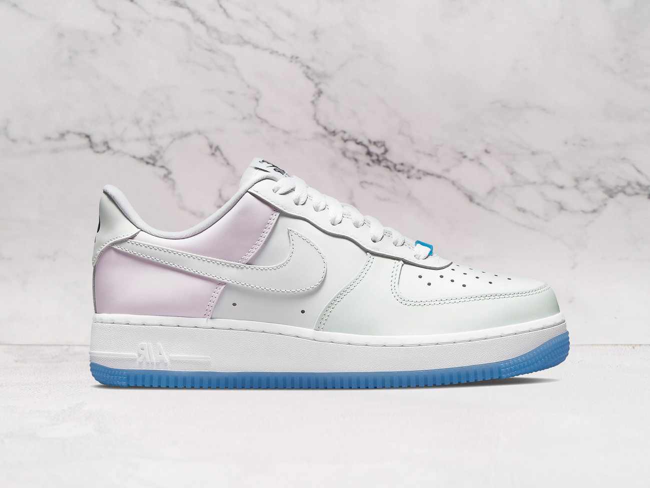 Nike Air Force 1 UV Reactive – White Leather with Color-Changing Swoosh