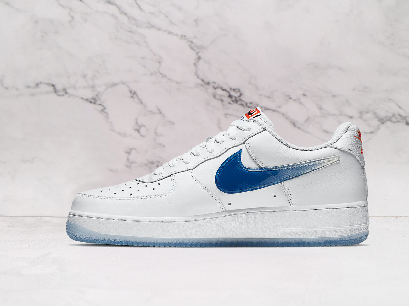 Nike Air Force 1 Low Kith Knicks Home – White and Orange Collaborative Design