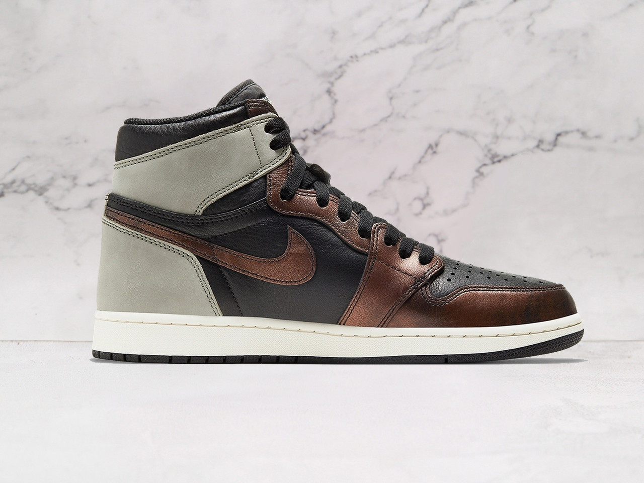 Air Jordan 1 High 'Light Army' – Vintage Patina Finish with Premium Materials