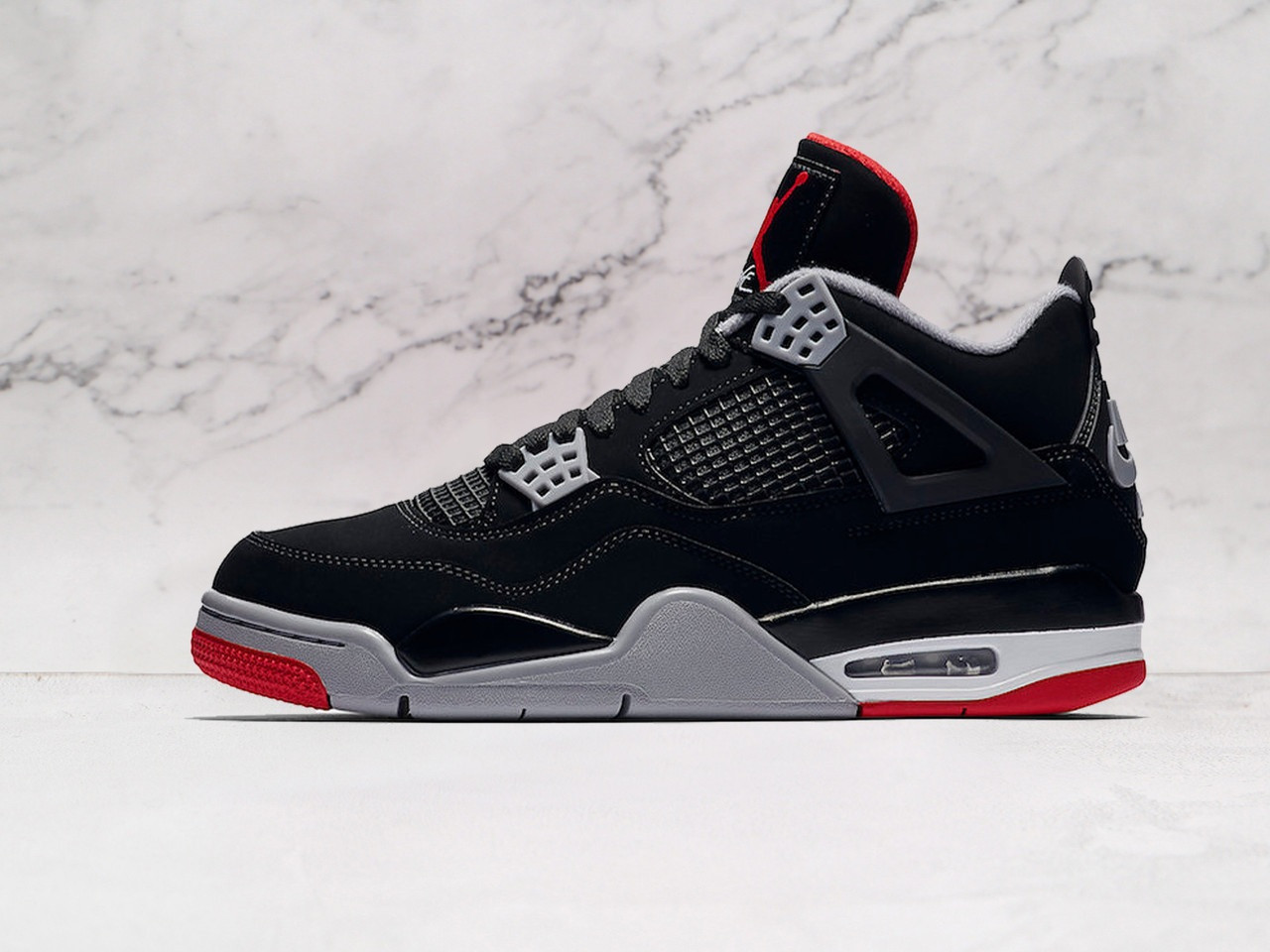 Air Jordan 4 Retro Bred 2019 – Black Nubuck Upper with Cement Grey and Red Accents