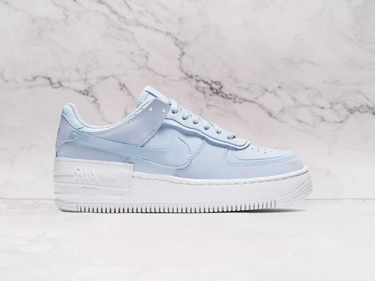 Nike Air Force 1 Shadow 'Hydrogen Blue' – Smooth and Tumbled Leather Upper with White Rubber Midsole
