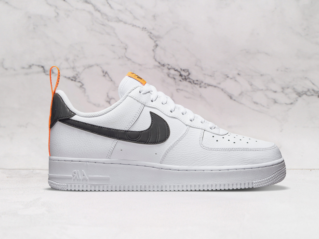 Nike Air Force 1 'Pivot Point - White' – White Leather Upper with Reflective Silver Swooshes and Total Orange Accents