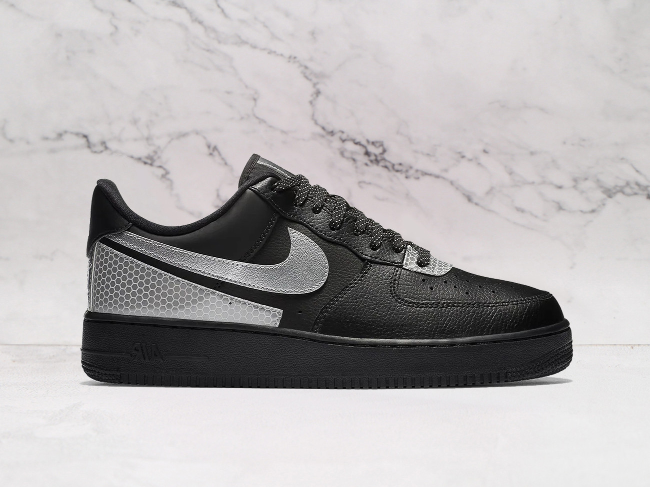 Nike Air Force 1 LV8 3M Black – Black Leather Upper with Reflective 3M Swoosh