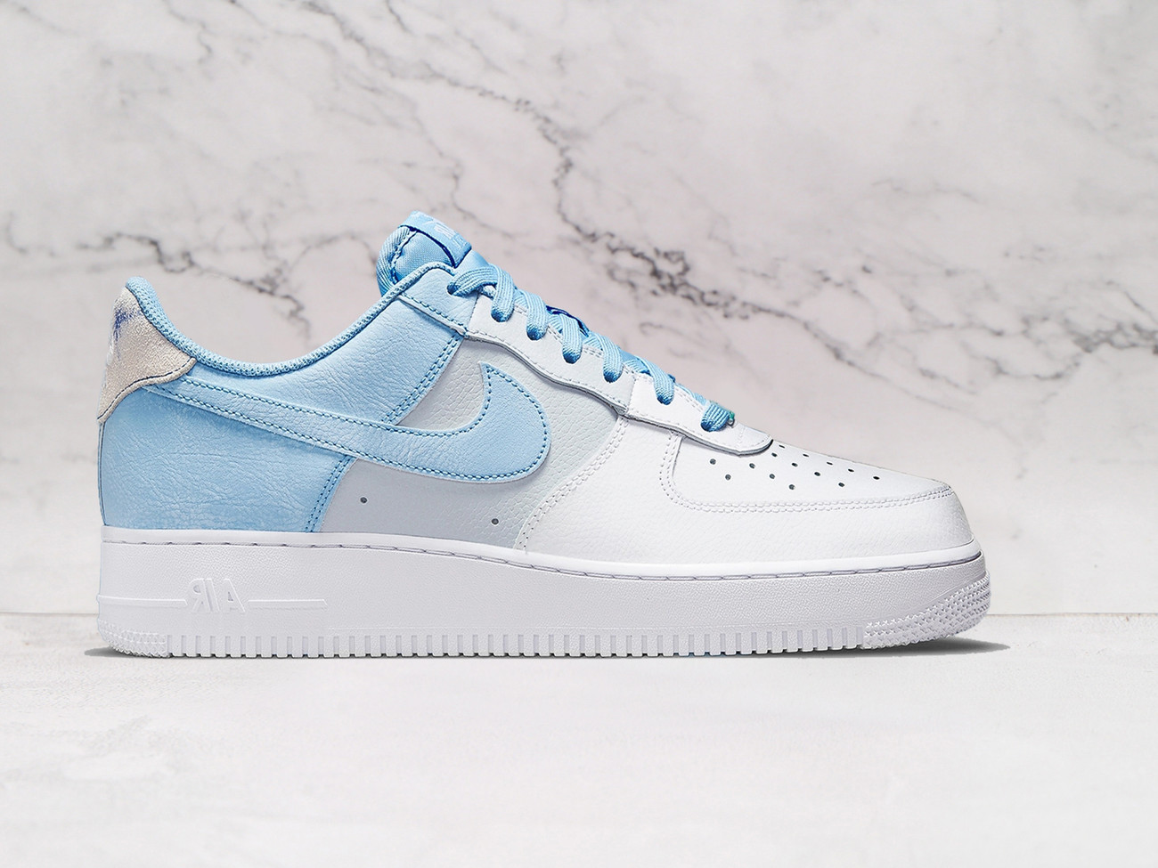 Nike Air Force 1 Low '07 Psychic Blue – Premium Leather Upper with Suede Overlays in Psychic Blue and Football Grey