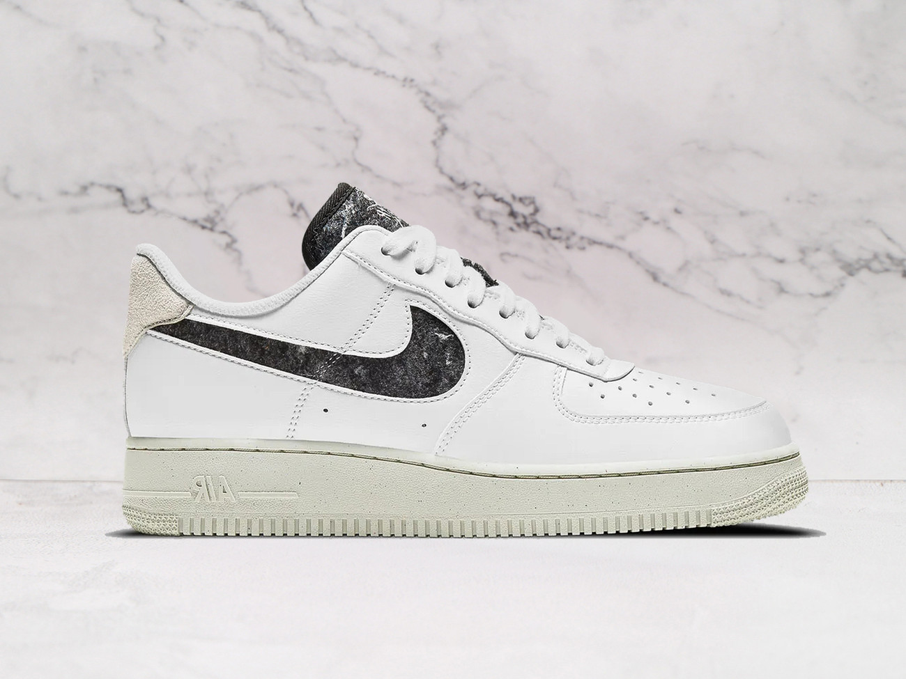 Nike Air Force 1 Low '07 SE Recycled White Black Light Bone' – White Leather with Black and Light Bone Accents