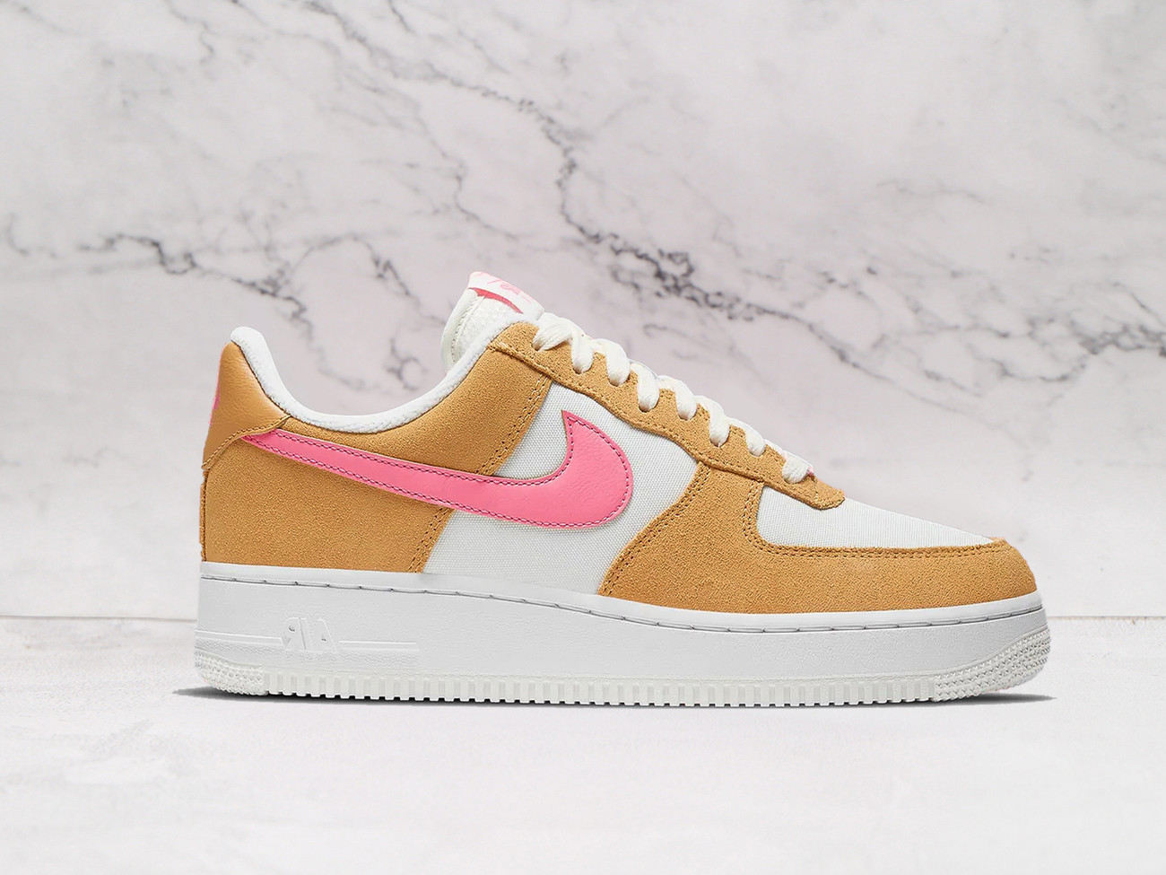 Nike Air Force 1 Low 'Twine Electric Orange' – Twine Leather Upper with Electric Orange Swoosh and Heel Tab