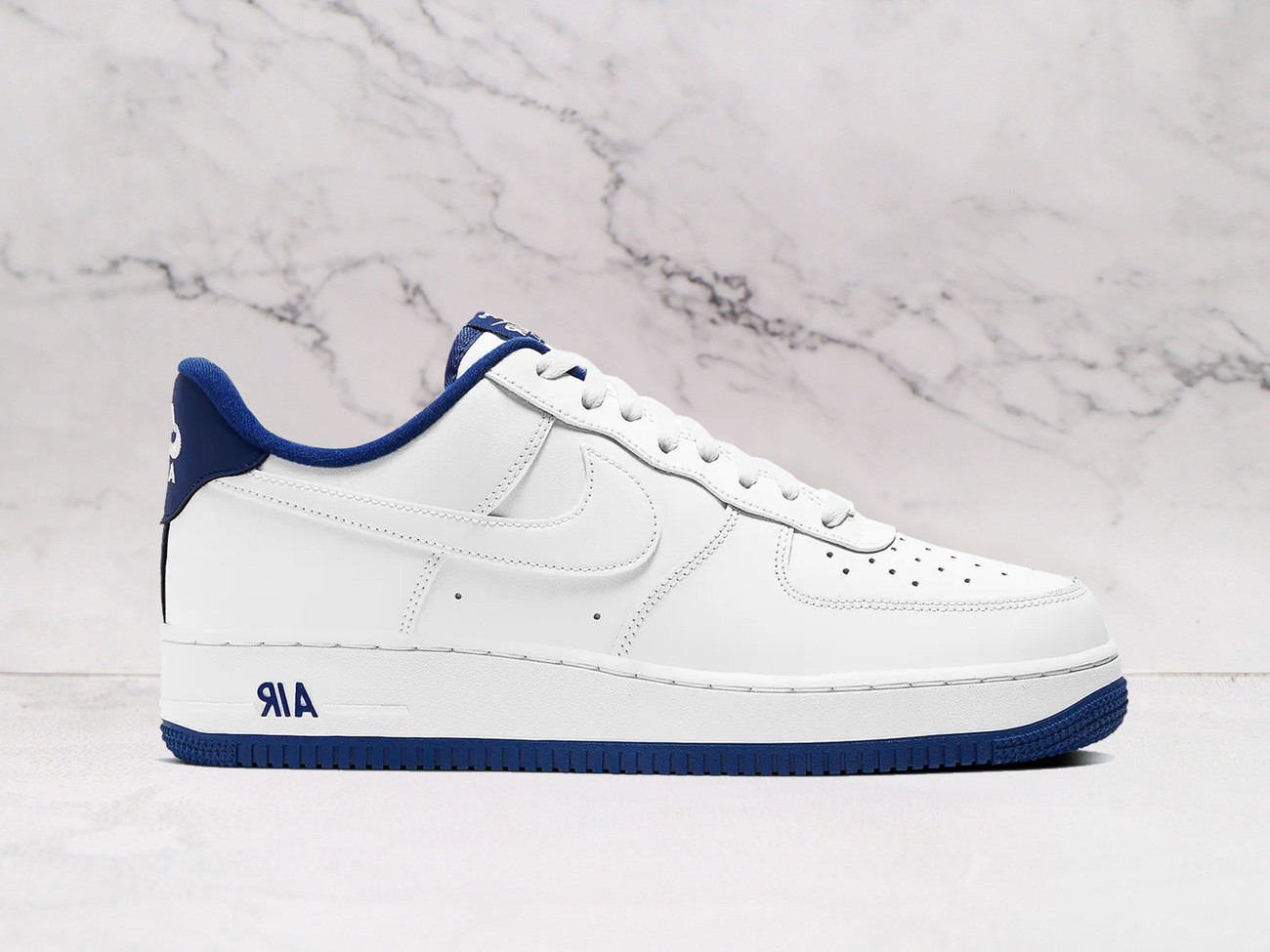 Nike Air Force 1 Low 'White Deep Royal Blue' – White Leather Upper with Deep Royal Blue Accents