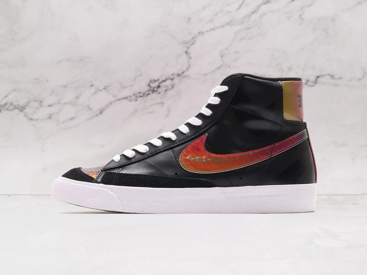 Nike Blazer Mid '77 Vintage 'Thermal Black' – Black Leather Upper with Bright Cactus and Hyper Pink Accents