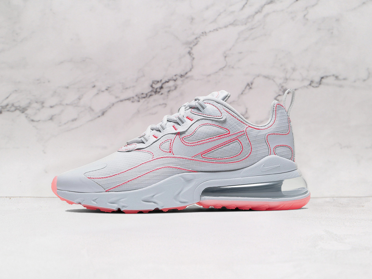 Nike Air Max 270 React 'Stitch White Flash Crimson' – White Upper with Crimson Accents
