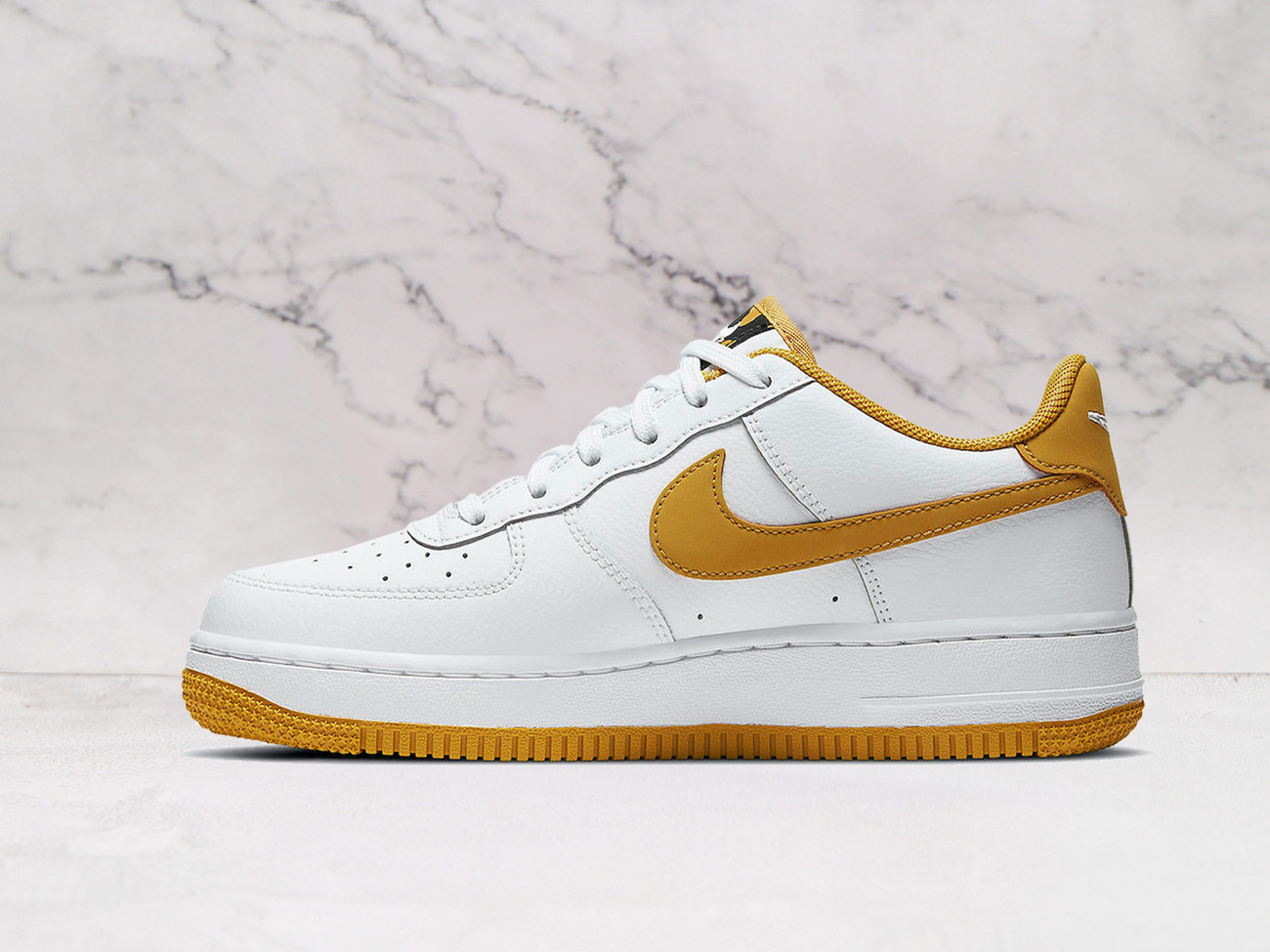 Nike Air Force 1 LV8 'Dual Swoosh' White Wheat – White Leather with Overlapping Wheat Swooshes