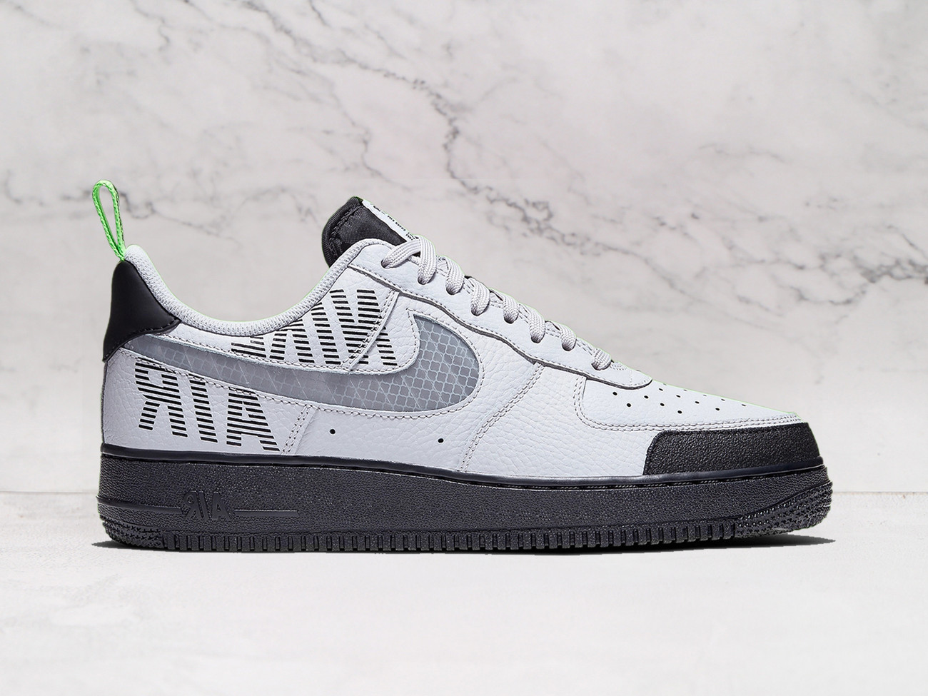 Nike Air Force 1 Low 'Under Construction' – Vast Grey Leather Upper with Semi-Translucent Swoosh and Reflective Accents